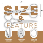 Stainless steel grooming scissors with 4.5 inch sharp edge blades fixed screw and finger ring by Styleup Beauty Tools
