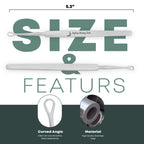 Stainless steel ear wax cleaner tool 5.3 inch length with curved tip design and high quality material by Styleup Beauty Tools