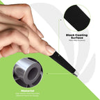 Stainless steel eyebrow tweezers with black non-slip coating for precision grip by Styleup Beauty Tools