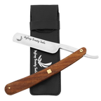 Premium straight razor with wooden handle and stainless steel blade by Styleup Beauty Tools